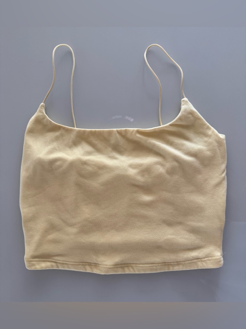 Dolls Kill Yellow Spaghetti Strap Crop Top -Size Medium -Double Lined & Stretchy